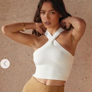 Forever21 Sweater Knit Halter Crop Top